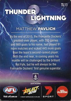 2016 Select Footy Stars - Thunder & Lightning #TL11 Matthew Pavlich Back